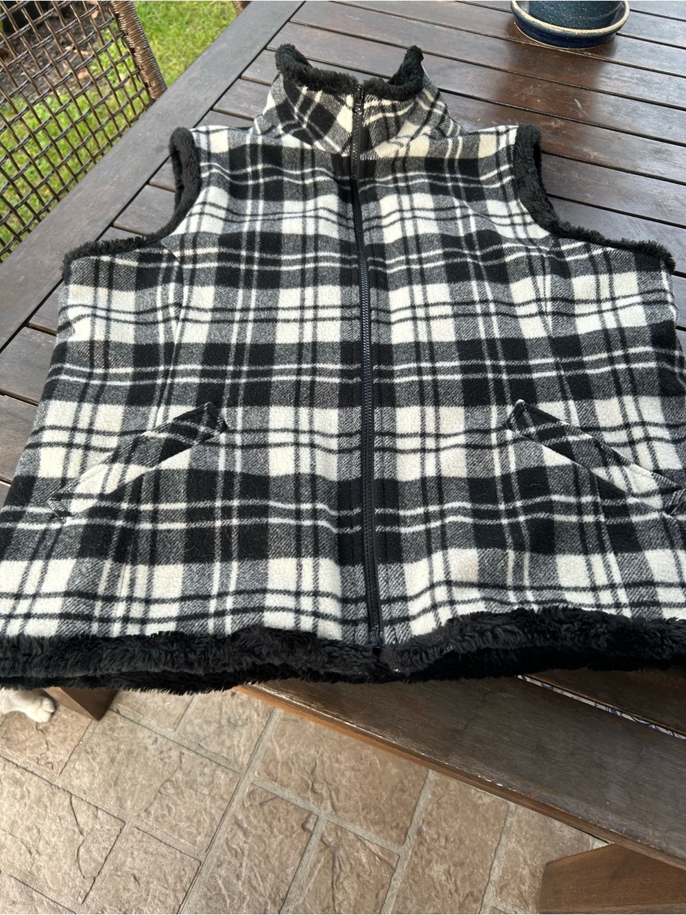 Woman’s Fur lined wool vest by Woolrich , like new